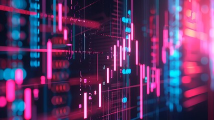 Obraz premium Digital platforms offering support after bet failure in bull markets, side view, showcasing support features, digital binary as object, Triadic Color Scheme