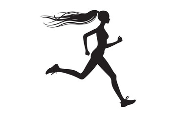 Girl runner vector illustration.