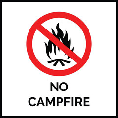 No campfire sign vector illustration