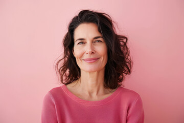 Fototapeta premium A close up portrait of a woman with a subtle smile