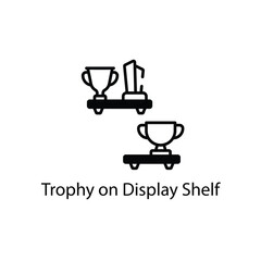 Trophy on Display Shelf vector icon