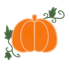 pumpkin with leaves