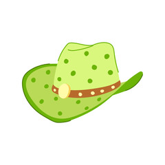 cow cowgirl hat cartoon. rodeo element, cute west, american retro cow cowgirl hat sign. isolated symbol vector illustration