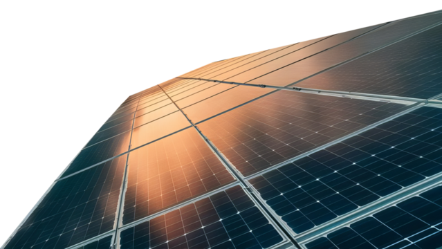 Solar panels isolated on a white or transparent background 