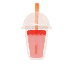 glass of strawberry juice