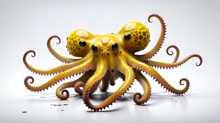 Marine organisms under nuclear radiation, octopuses