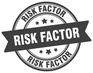 risk factor stamp. risk factor label on transparent background. round sign
