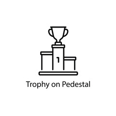 Trophy on Pedestal vector icon