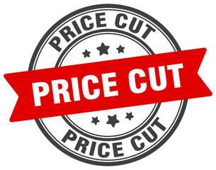 price cut stamp. price cut label on transparent background. round sign