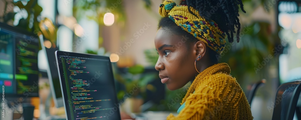 Wall mural adult coding class for career advancement and skill development