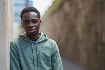 Portrait Of Teenage Boy In Concrete Urban City Setting