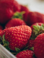 Fresh red ripe strawberries close up