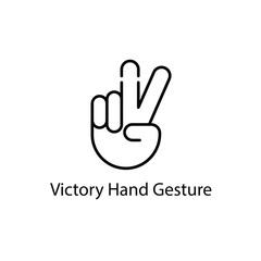Victory Hand Gesture vector icon