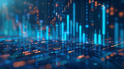 Obraz premium Investor networks driving financial growth, front view, focusing on financial strategies, technology tone, Complementary Color Scheme