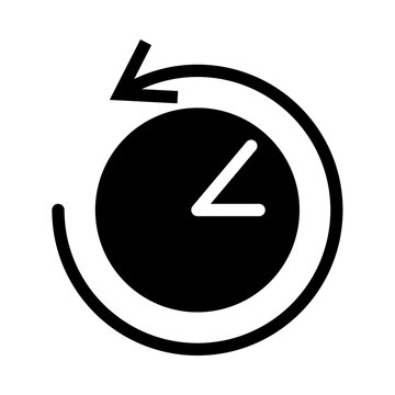 recommend clip art: back in time icon, silhouette vector isolated on white background. simple and modern design
