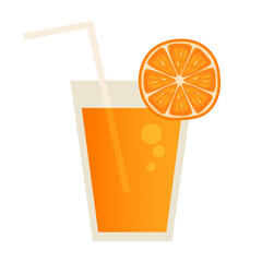 Orange juice. Vector clipart isolated on white background.
