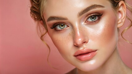 a young woman with flawless makeup, female model