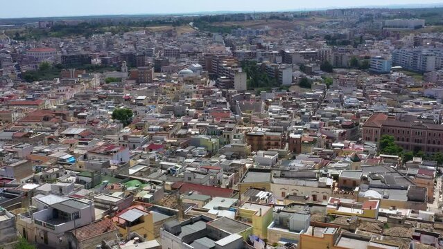 Aerial view of Canosa di Puglia town located in the province of Barletta, Andria, Trani, Italy 