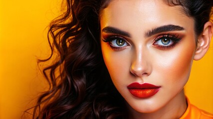 Fototapeta premium a young woman with flawless makeup, female model