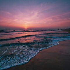 Obraz premium Sun set, sea vibe, nature sea , sunset,beach,sunset beac