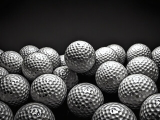 Cluster of golf balls in isolation.