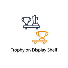 Trophy on Display Shelf vector icon