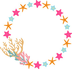 Circle Starfish Frame Border