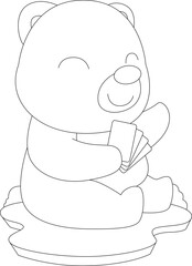 Bear Poker Poker cards Card game Animal Vector Graphic Art Illustration