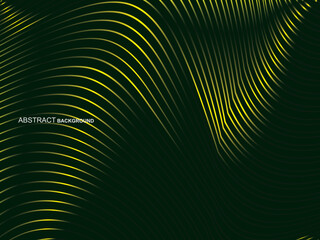 Premium background design with wavy green stripes pattern. Vector horizontal template for digital luxury business banner, contemporary formal invitation, luxury voucher, gift certificate, etc.
