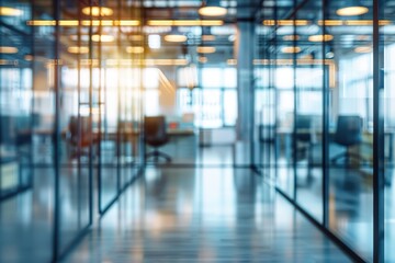 Blurred interior of a modern office