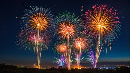 Fototapeta premium Bright festive fireworks