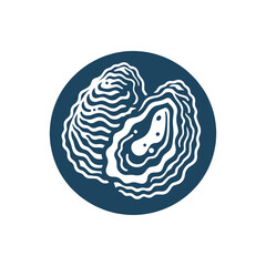 Oysters. Logo, icon, emblem, sign. simple vector illustration, thick outline