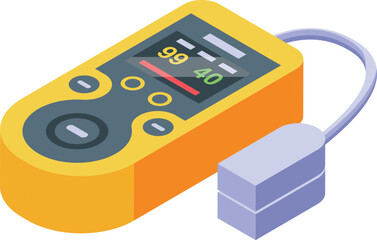 Pulse oximeter measuring blood oxygen saturation level icon