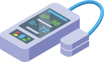 Digital pulse oximeter displaying blood oxygen saturation level