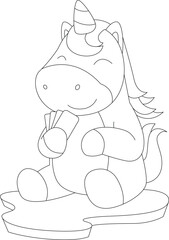 Unicorn Poker Poker cards Card game Animal Vector Graphic Art Illustration