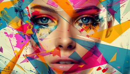 Fototapeta premium Abstract art of a beautiful woman, flat illustration