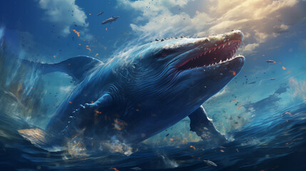 Fototapeta premium Epic Whale Breaching Action