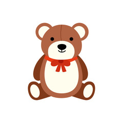 Vector picture of cartoon teddy bear isolated on white background.