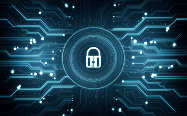 Abstract circuit board futuristic technology processing background