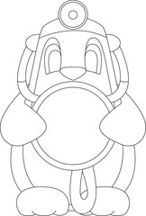 Penguin Doctor Stethoscope Animal Vector Graphic Art Illustration