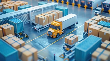 Obraz premium Streamlined Logistics Service Optimizing the Warehouse to Delivery Process through Efficient Supply Chain Strategies