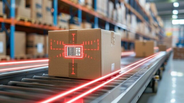 Automated barcode scanning technology featuring advanced tracking and organization systems for optimizing delivery logistics supply chain management