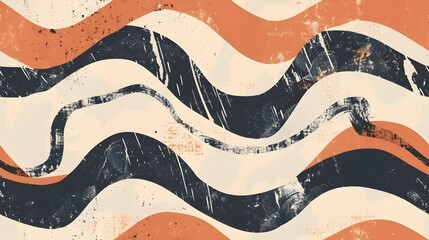 Obraz premium Minimalist Bohemian Seamless Pattern with Geometric Shapes and Grungy Textures