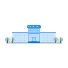 Naklejka premium hospital building flat design vector illustration isolated on white background. building hospital medicine healthcare vector illustration