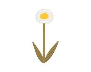 Desert bright flower in flat style. Hand drawn vector illustration.