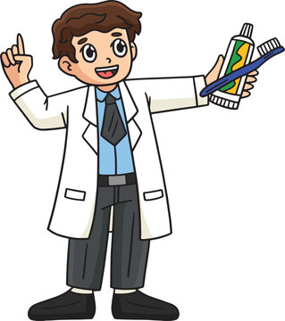 recommend clip art: Dentist with Toothbrush Toothpaste Cartoon Clipart