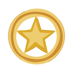 emblem sheriff badge cartoon. deputy old, vintage security, gold golden emblem sheriff badge sign. isolated symbol vector illustration