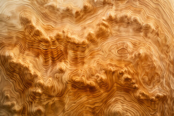 A large wooden panel with interlocking grain vortices, the natural patterns resembling abstract art