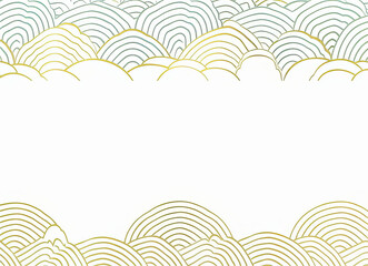 Elegant gold and silver arches pattern on a white background