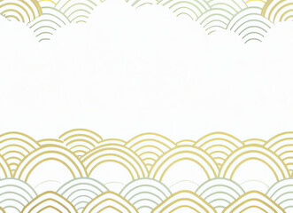Elegant gold and silver arches pattern on a white background